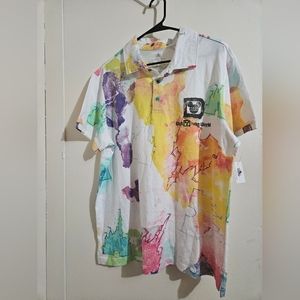 Disney NWT Watercolor Release Polo Shirt Magic Castle  Men's Large